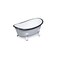Contemporary Home Living 7" White and Black Metal Mini Bathtub Decoration